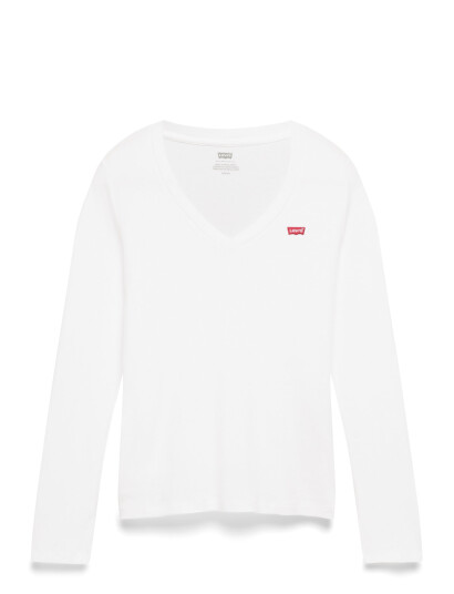 Levi"s® Essential Hm Ls Vneck White + - White - XS