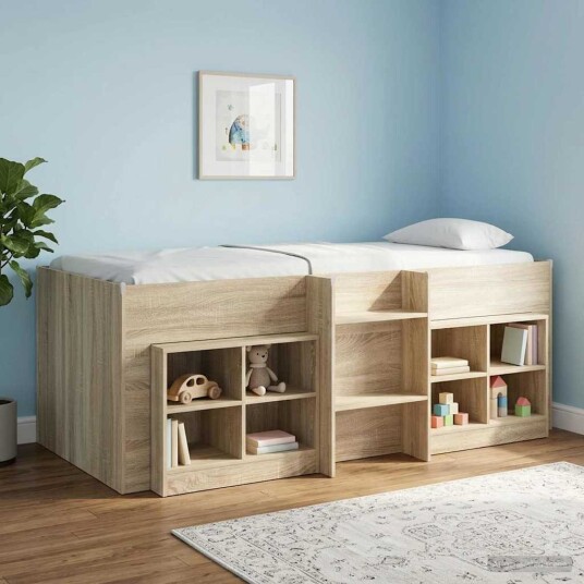 Barnas Høye Sengramme 2 pcs Sonoma eik 90 x 190 cm Barnas Høye Sengramme 2 pcs Sonoma eik 90 x 190 cm