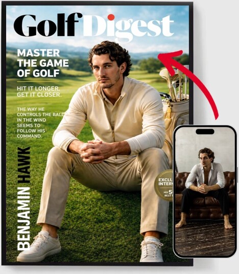 Personalisert Plakat Golf Digest Magasin AI Plakat