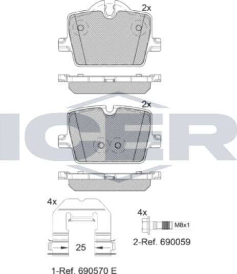 Bremseklosser sett ICER 182363