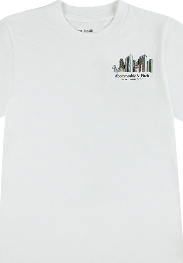 Abercrombie & Fitch T skjorte NYC Bright White Abercrombie & Fitch 11 12 år 146 152 T skjorte Hvit