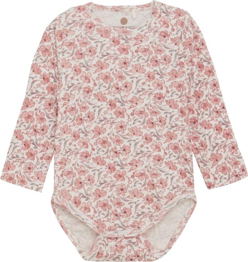 En Fant Body LS Rib AOP Eggnog (74 / 9 mnd)