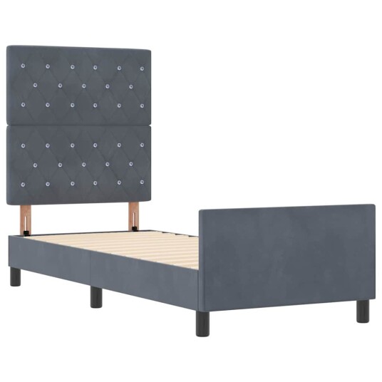 Sengramme Mørkegrå 80x200 cm Fløyel Sengramme Mørkegrå 80x200 cm Fløyel