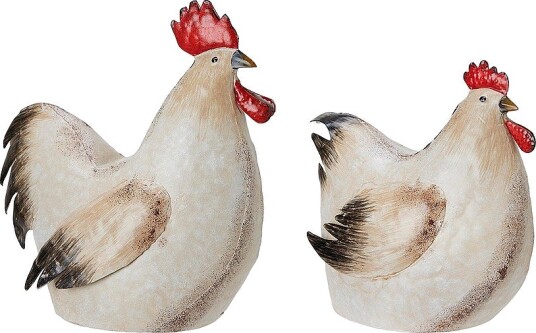 Wikholm Form Rooster And Hen S 2 Beige Wikholm Form Rooster And Hen S 2 Beige