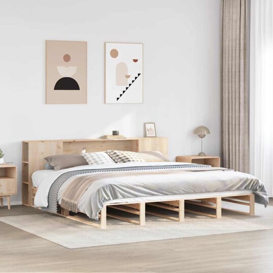 Seng med bokhylle uten madrass 200x200 cm heltre 8721158626745