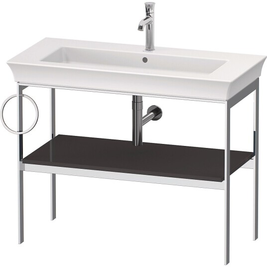 Duravit White Tulip Metallkonsoll 98,4x45x76 cm Grafitt Høyglans/Krom