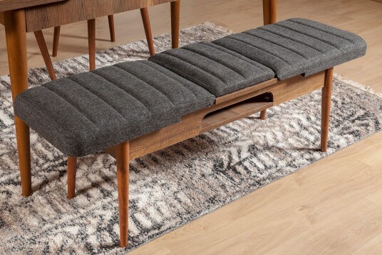 Idehult Benk 51 cm Valnøtt / Antrasitt