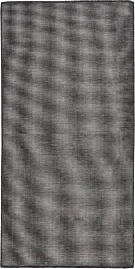 vidaXL Utendørs flatvevd teppe 100x200 cm grå
