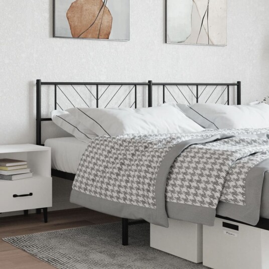 Sengegavl i metall svart 200 cm 8721012189966