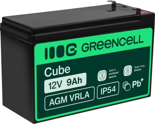 Green Cell AGM VRLA 12v 9Ah Vedlikeholdsfritt Batteri For Ups-Enheter