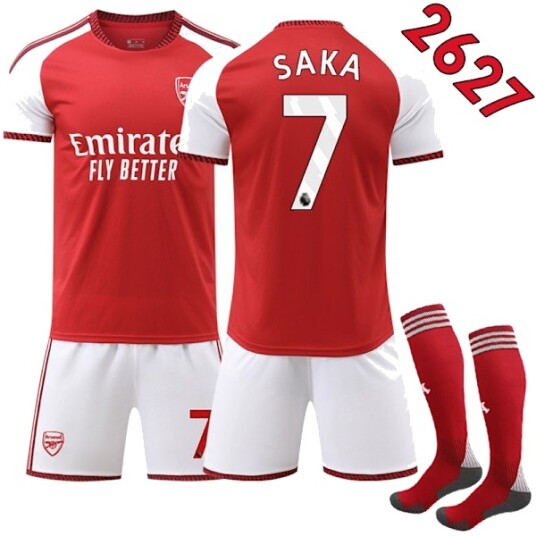 26 27 Arsenal Hjemme Fotballdrakt for Barn med Sokker Nr. 7 Saka
