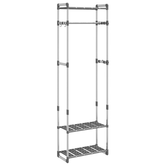vidaXL Klesstativ med 3 etasjer sølv 59x29x192 cm aluminium vidaXL Klesstativ med 3 etasjer sølv 59x29x192 cm aluminium