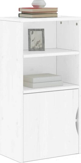 vidaXL Sideskap ODDA hvit 40x24x79 cm heltre furu