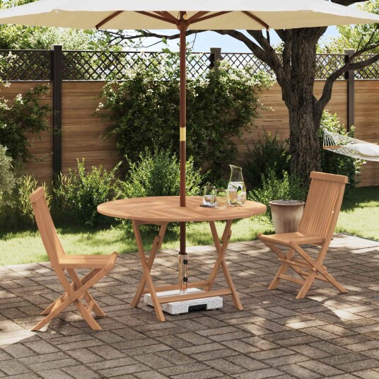 Hage Bistro Sett 3 pcs Naturlig Massivt Teaktre