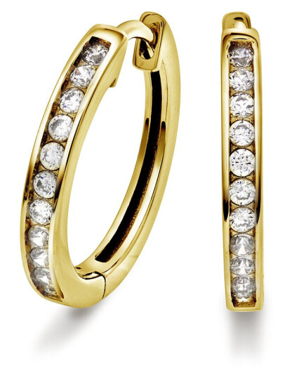 Pan Jewelry, Øreringer i 925 forgylt sølv med zirkonia Pan Jewelry, Øreringer i 925 forgylt sølv med zirkonia