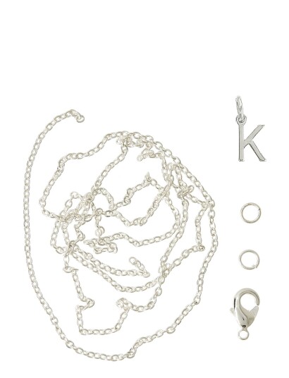 Me & My Box Letter K Sp With O-Ring, Chain And Clasp - Silver - ONE SIZE Me & My Box Letter K Sp With O-Ring, Chain And Clasp - Silver - ONE SIZE