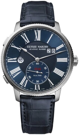 Ulysse Nardin Herreklokke 3343 320 3A 1A Marine Torpilleur Blå/Lær