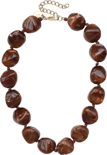 Bud To Rose Vibe Resin Necklace Brown   Brown   ONE SIZE