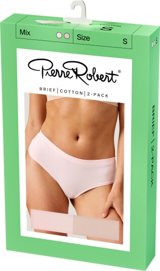 Pierre Robert Brief Cotton X2 Women Powder & Pink M