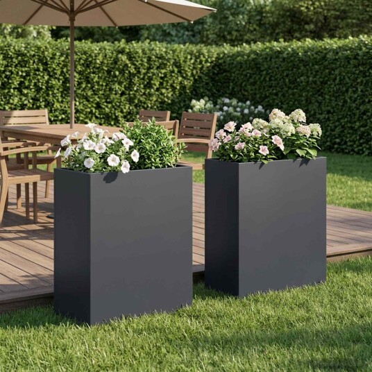 vidaXL Hageblomsterpotte 2 stk. Antrasitt 40 x 20 x 50 cm