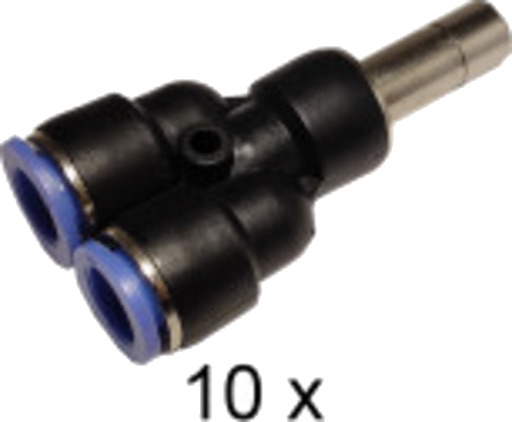 Innstikks Y kobling 3x10 mm. Hann/Hunn/Hunn. Pakke med 10 stk. Innstikks Y kobling 3x10 mm. Hann/Hunn/Hunn. Pakke med 10 stk.