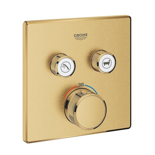 Grohe Grohtherm SmartControl termostat Med 2 uttak, Brushed Cool Sunrise Grohe Grohtherm SmartControl termostat Med 2 uttak, Brushed Cool Sunrise