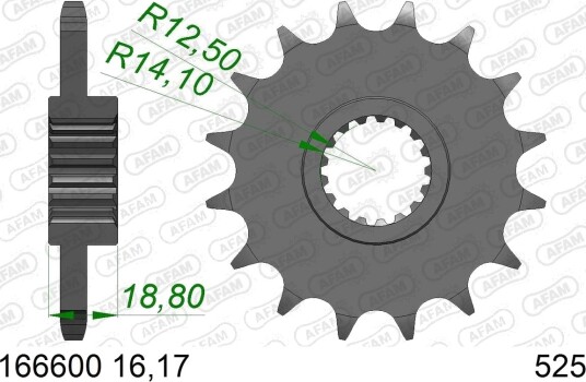 Kjededrev AFAM 166600-17