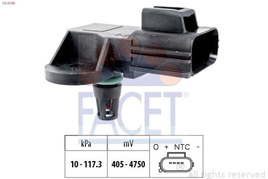 FACET 10.3100 Lufttrykksensor, høydetilpasning