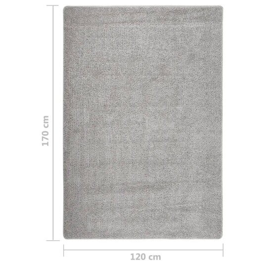vidaXL Flossteppe lysegrå 120x170 cm sklisikkert