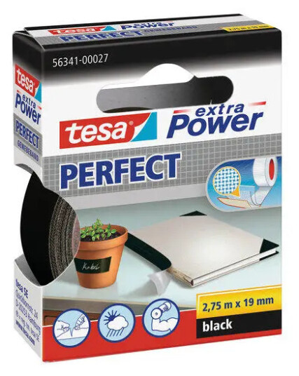 TESA 56341 Power Perfect 19mm x 2,75m sort