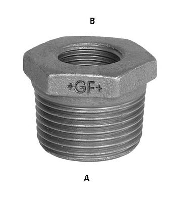 GF Galvanisert Nippelmuffe 2" x 1 1/4" til Hydraulikk