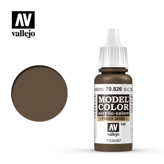 Vallejo 70.826 Akrylmaling German Camouflage Medium Brown 17ml for Modellbygging