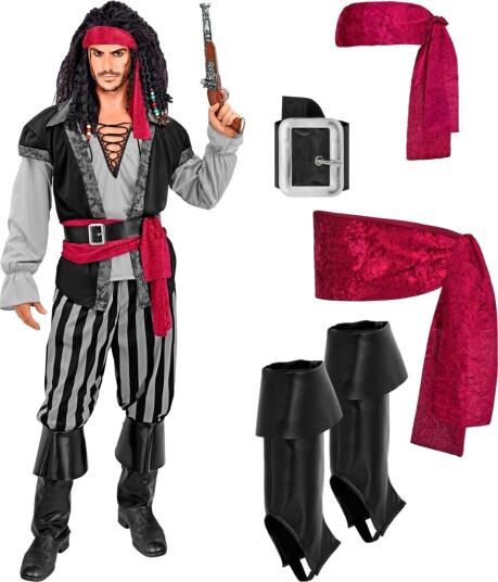 Klassisk Piratkostyme med 6 Deler - XL