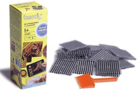 Beady 20Stk. Perleplader 6X6cm + 1 Skraber I Æske