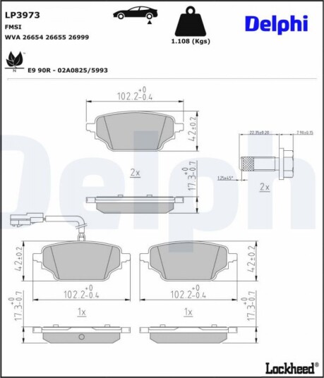 DELPHI LP3973 Bremseklosser