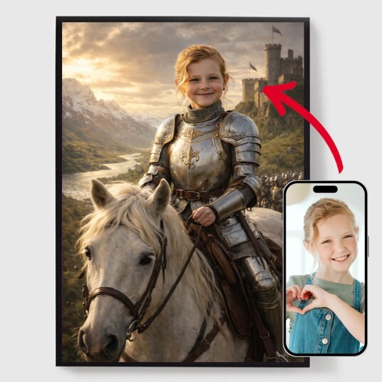 Namly Design Personalisert Plakat Kid Ridderen på en Hest AI Plakat POSTERRRWIAC