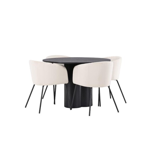 Venture Home Spisegruppe Venture Home Olivia med 4 Berit Fløyel Stoler GR22890