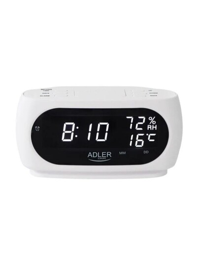 Adler alarm clock electronic desktop white Adler alarm clock electronic desktop white