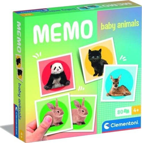Clementoni Memo Baby-Dyr 80 Brikker Memoryspill For Barn 3+ År