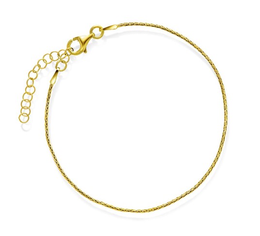 Pan Jewelry Hvete armbånd i 925 forgylt sølv 19 cm