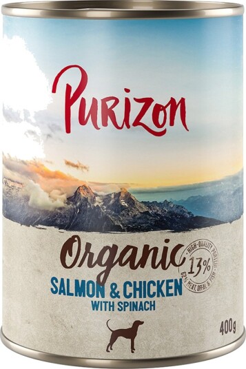 Purizon Våtfôr Organic Laks Og Med Spinat Kylling 6 X 400 G Purizon Våtfôr Organic Laks Og Med Spinat Kylling 6 X 400 G
