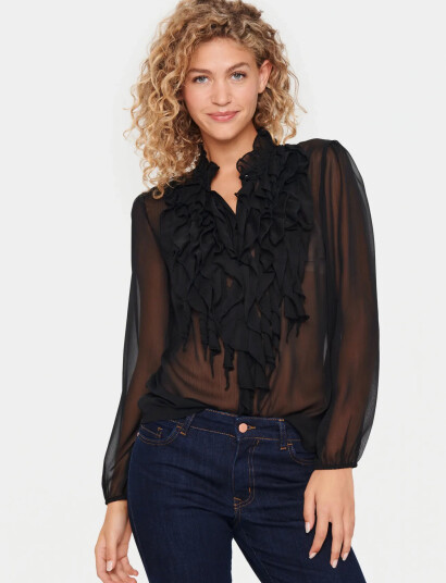 Saint Tropez Liljasz Crinkle Ls Shirt Black XXL Saint Tropez Liljasz Crinkle Ls Shirt Black XXL
