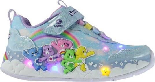 Skechers x Care Bears Sko m. Lys Hugs N Snugs Blå(Multi Skechers 28 Blinkende sko Lilla Lyseblå