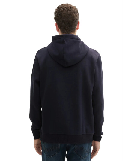 Tom Tailor Hoodie With Print   Navy   XXL