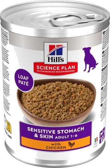 Hill'S Science Plan Adult Dog Sensitive Stomach & Skin Kylling 48 X 370 G