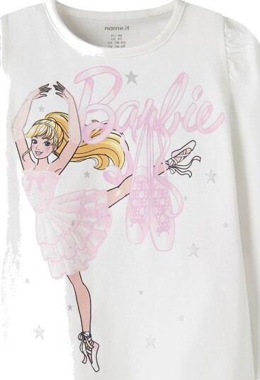 Name It Genser - NmfOrdi - Barbie - Bright White - Name It - 1½ år (86) - Genser Hvit Rosa