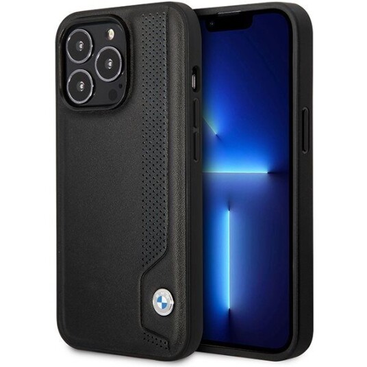 Veske BMW Bmhcp14x22rbdk Iphone 14 Pro Max 6,7" Svart/Svart Hardt Etui, Blå Prikker I Lær