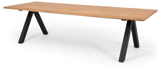 Sunzo Long Island matbord Svart/teak 280 x 100 cm Sunzo Long Island matbord Svart/teak 280 x 100 cm