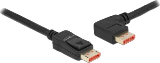 Delock Displayport Kabel Displayport Hann Rett Til Displayport Hann Venstre Vinklet Displayport 1.4 5 M 8 K 60 Hz 7680 X 4320 Støtte Svart