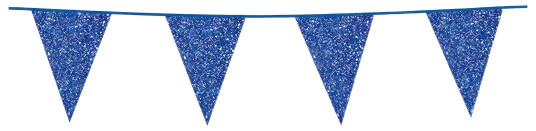 Globos Europe Flaggirlander Glitter Blå